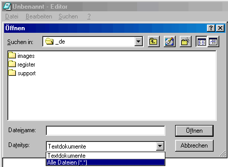 Select file type