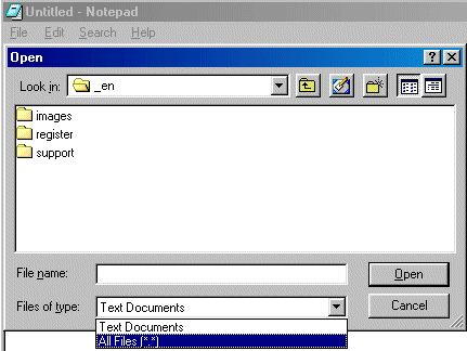 Select file type